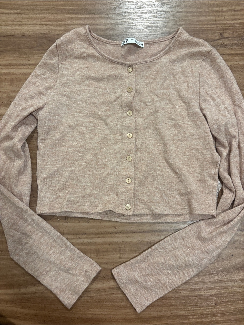 Zara Women's Lightweight Button-Front Knit cropped cardigan